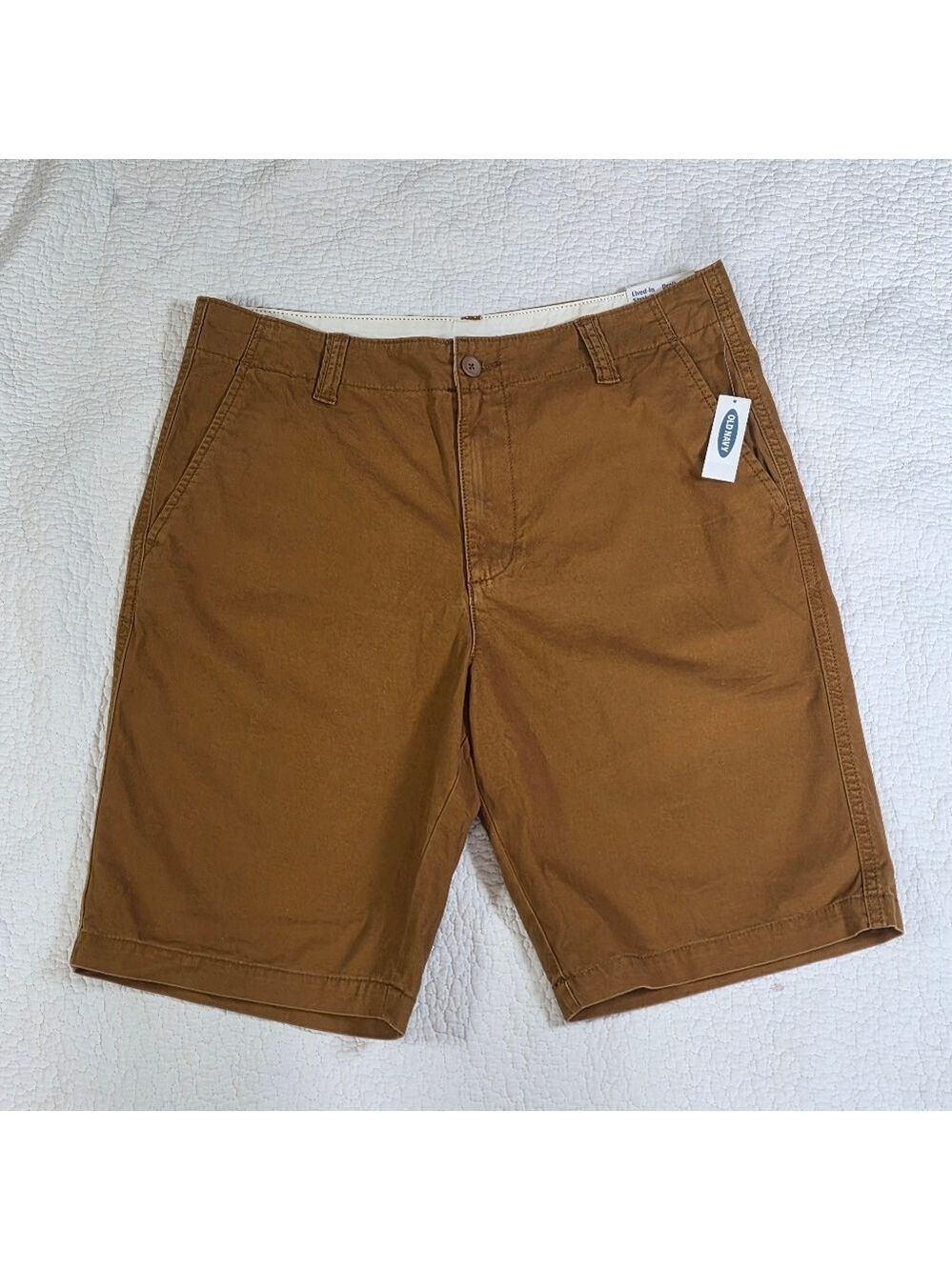 NWT Old Navy Tan Straight Lived-In Khaki Non-Stretch Shorts - 10 inch inseam